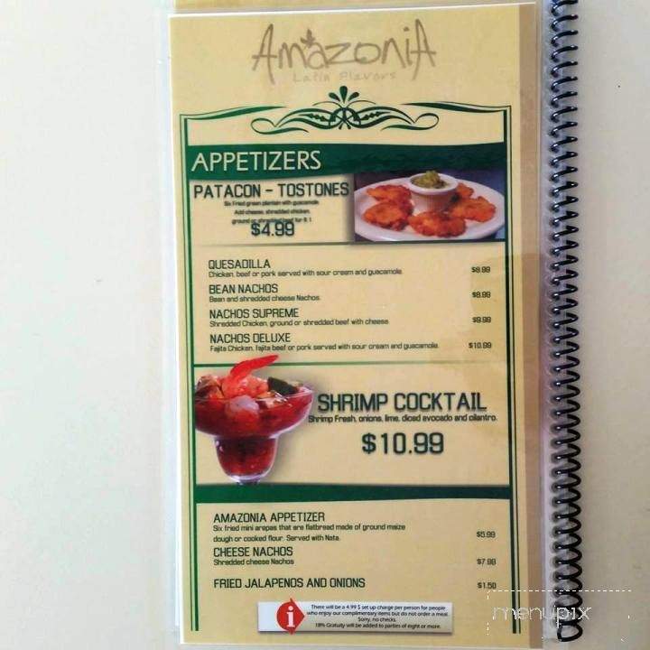 Amazonia - Moore, OK menu_pic