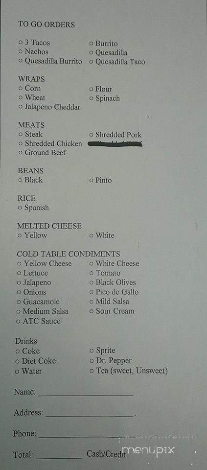 American Taco Company - Rolla, MO menu_pic