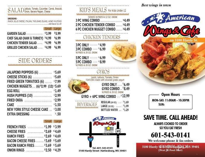 American Wings & Cafe - Hattiesburg, MS menu_pic