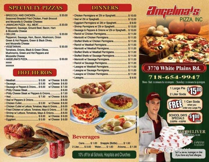 Angelina's Pizza - Bronx, NY menu_pic