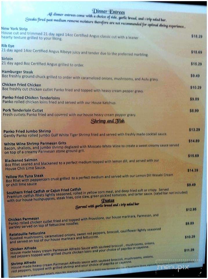 Artisan Restaurant - Hardy, AR menu_pic