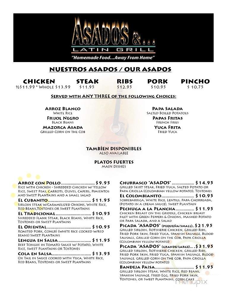 Asados &... - Lantana, FL menu_pic