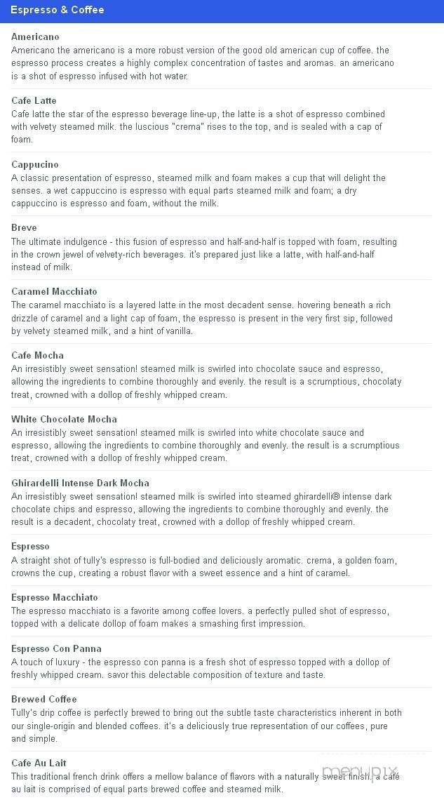 Asensio Coffee - Federal Way, WA menu_pic