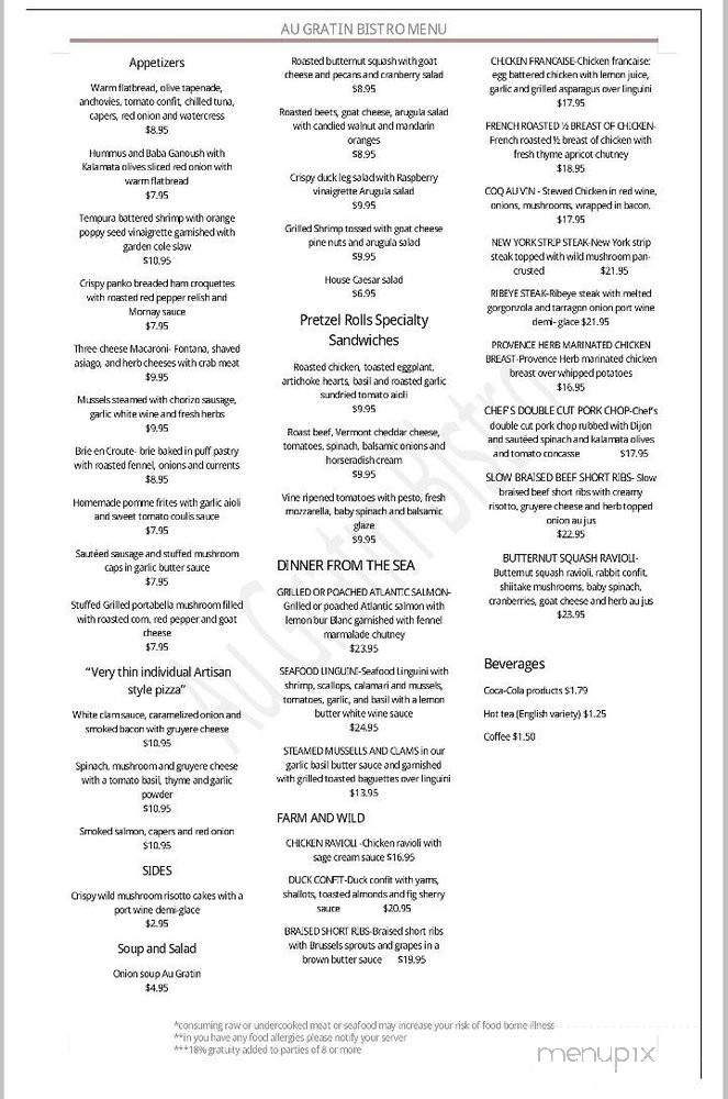 Au Gratin Bistro - Carlisle, PA menu_pic