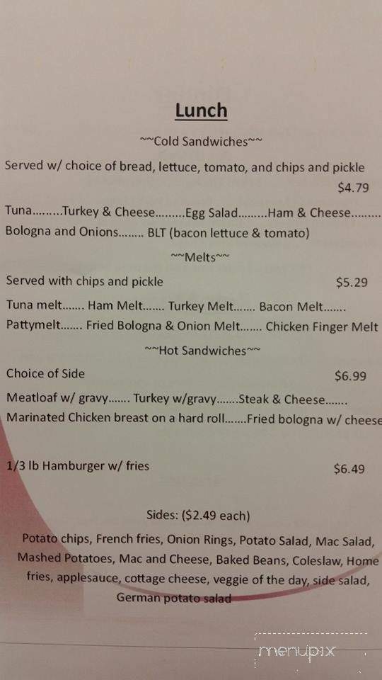 Aunt Robin's Diner - Lancaster, NY menu_pic
