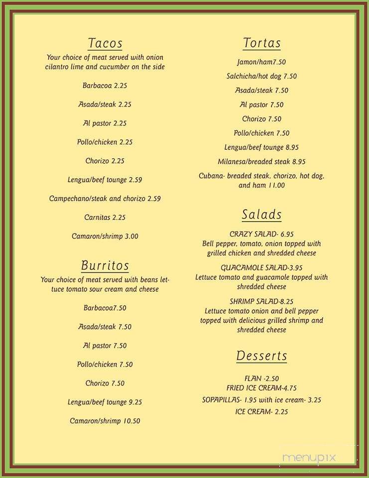 Avocados - Cincinnati, OH menu_pic