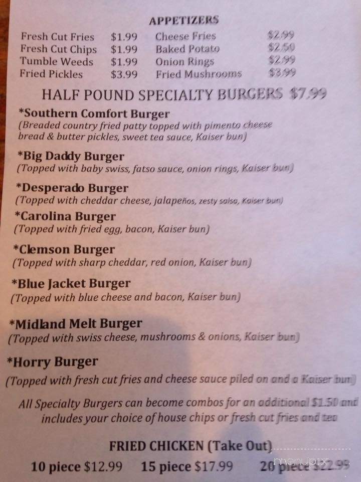 Aynor Inn - Aynor, SC menu_pic