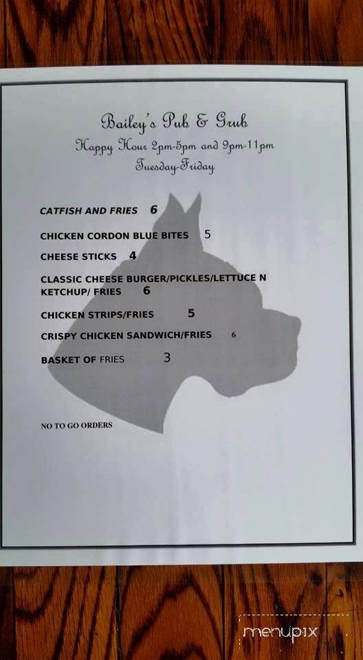 Bailey's Pub & Grub - Colton, OR menu_pic