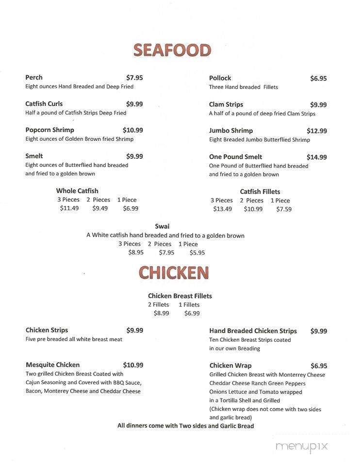 Beck's Family Restaurant & Pub - Burlington, IN menu_pic