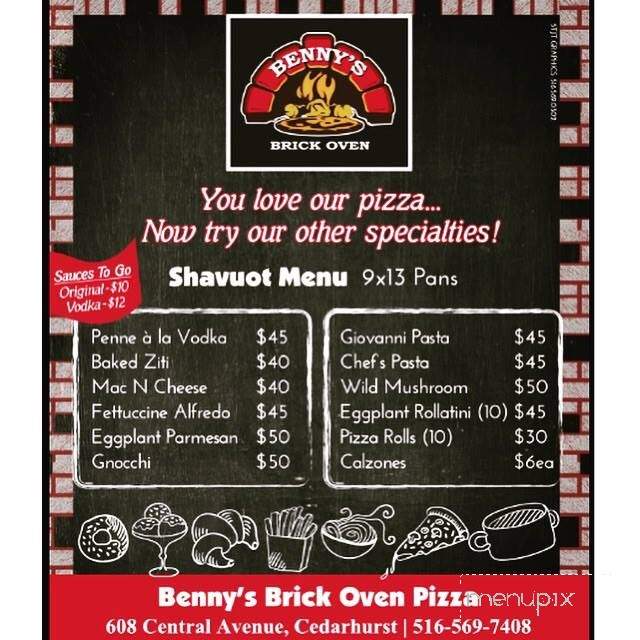 Benny's Brick Oven - Cedarhurst, NY menu_pic