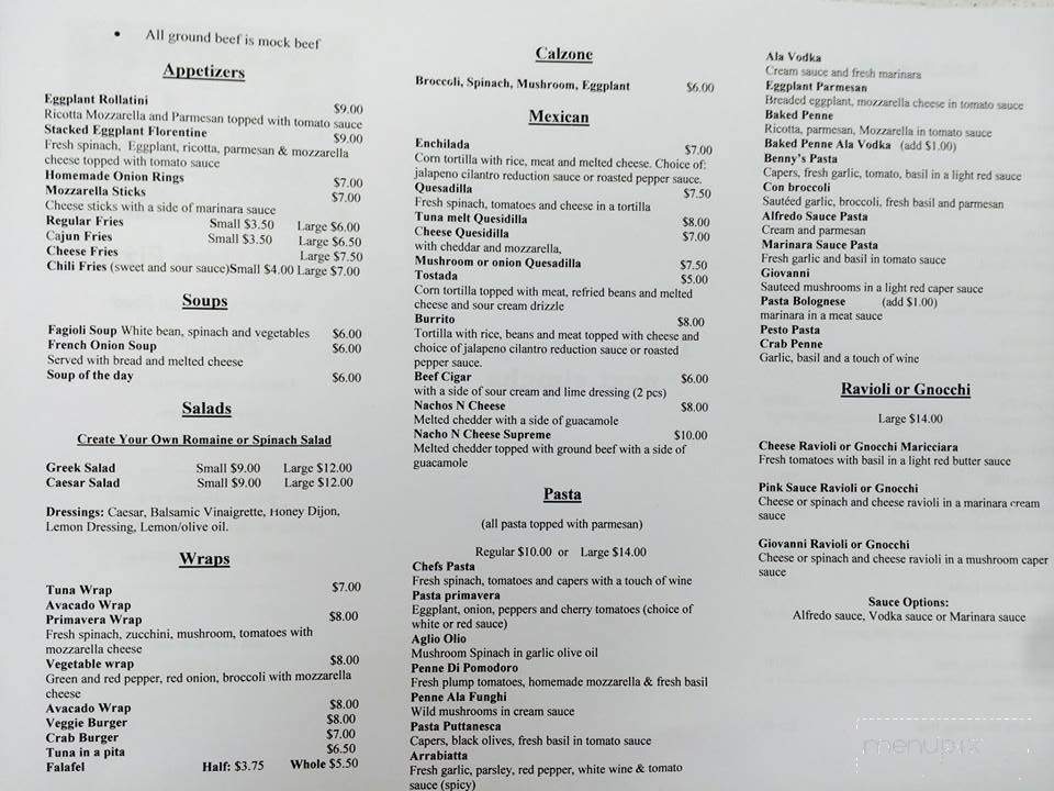 Benny's Brick Oven - Cedarhurst, NY menu_pic