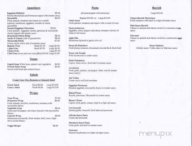 Benny's Brick Oven - Cedarhurst, NY menu_pic