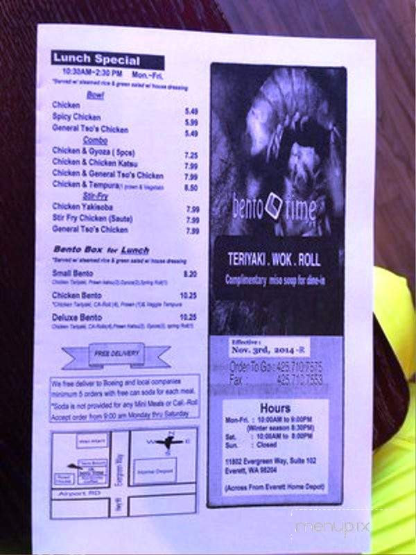 Bento Time - Everett, WA menu_pic