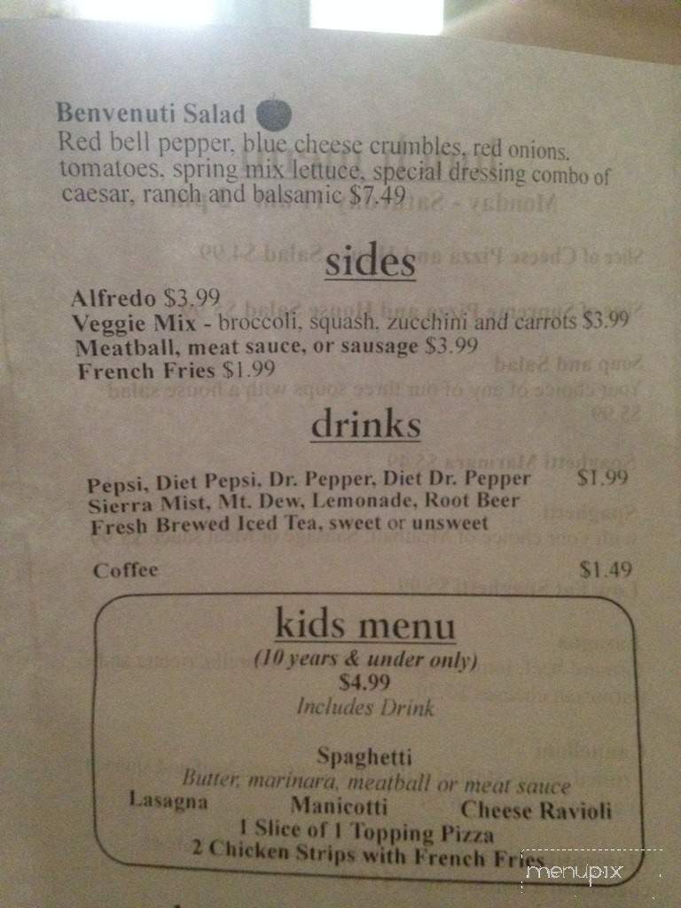 Benvenuti - Arkadelphia, AR menu_pic
