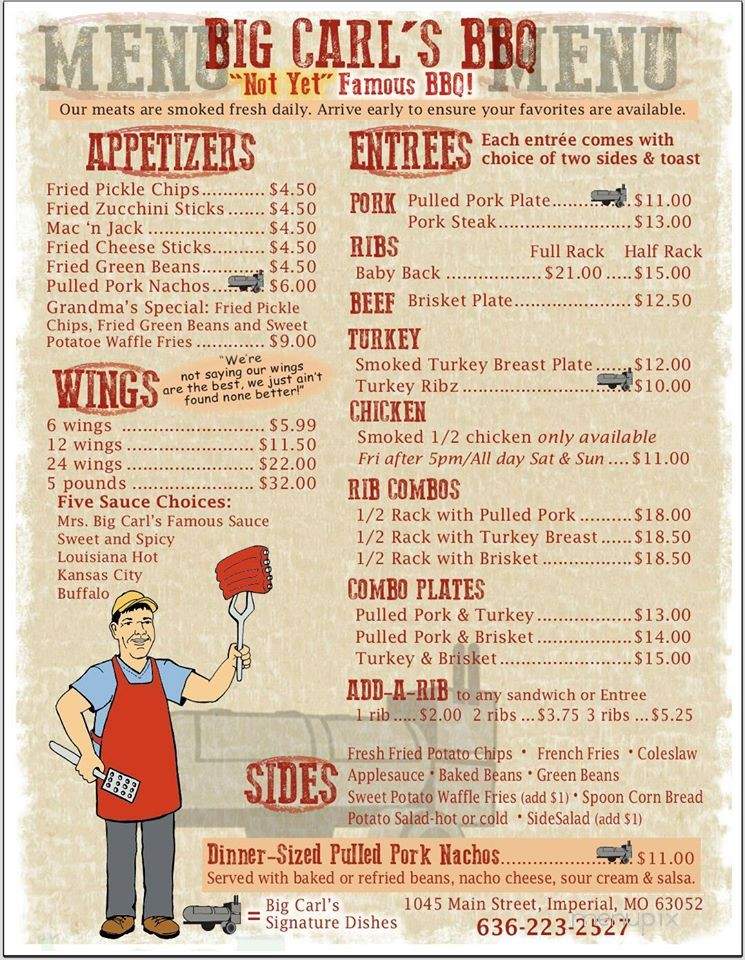 Big Carl's B.B.Q - Imperial, MO menu_pic