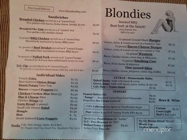 Blondies BBQ - San Diego, CA menu_pic