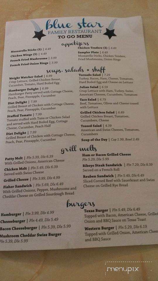 Blue Star - Fisher, IL menu_pic