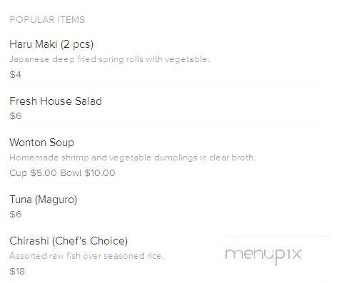 Blue Wasabi Asian Bistro - Thousand Oaks, CA menu_pic
