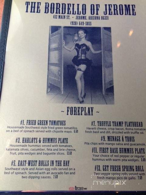 Bordello of Jerome - Jerome, AZ menu_pic
