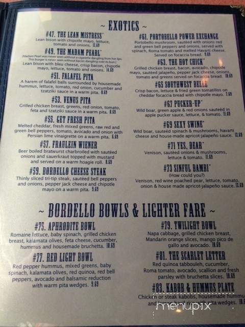 Bordello of Jerome - Jerome, AZ menu_pic