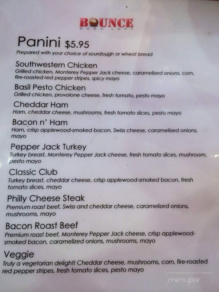 Bounce Boba Loft - Los Angeles, CA menu_pic
