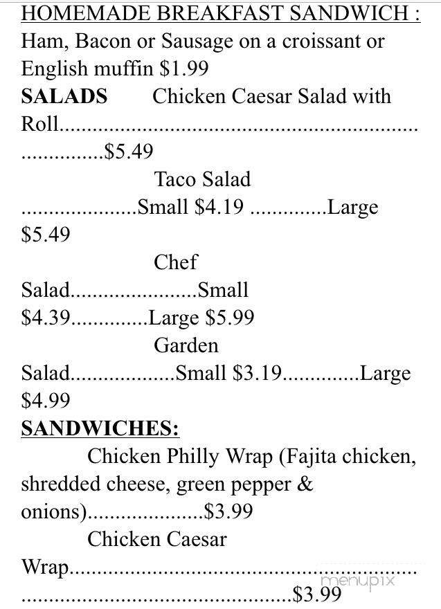 Bradley's Citgo & Convenience Store - Presque Isle, ME menu_pic