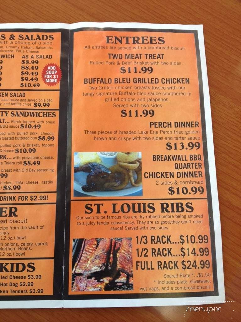 Breakwall BBQ - Conneaut, OH menu_pic