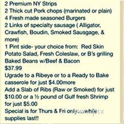 B's Market - Clanton, AL menu_pic