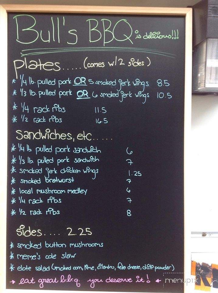 Bull's BBQ - Knoxville, TN menu_pic