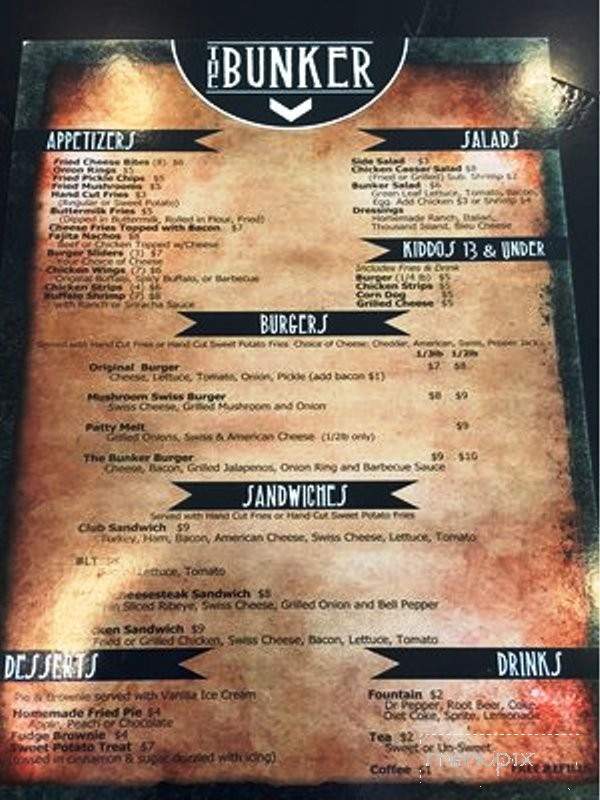 The Bunker - Canton, TX menu_pic