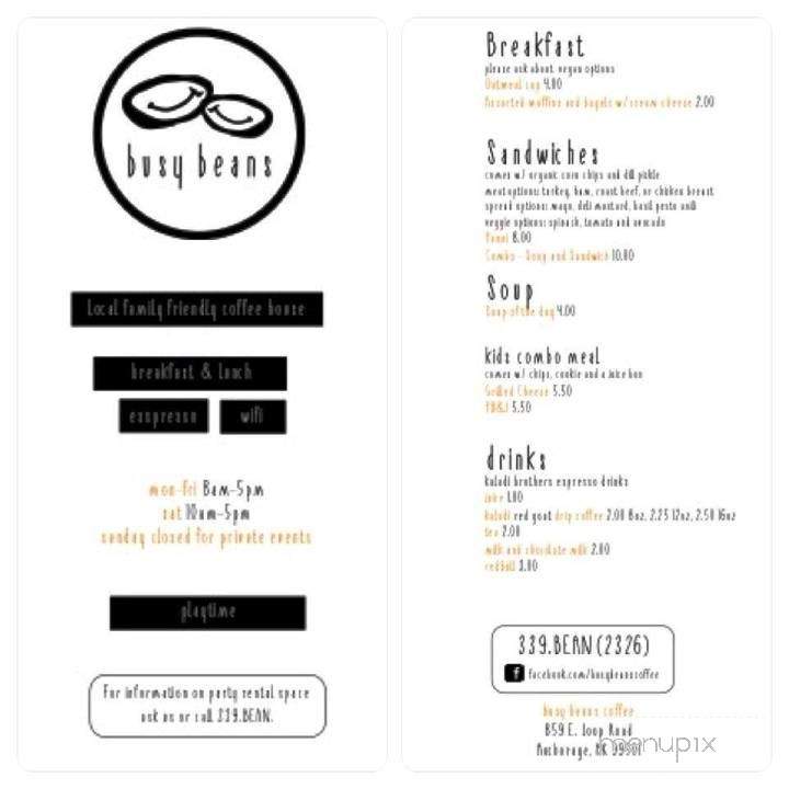 Busy Beans - Anchorage, AK menu_pic