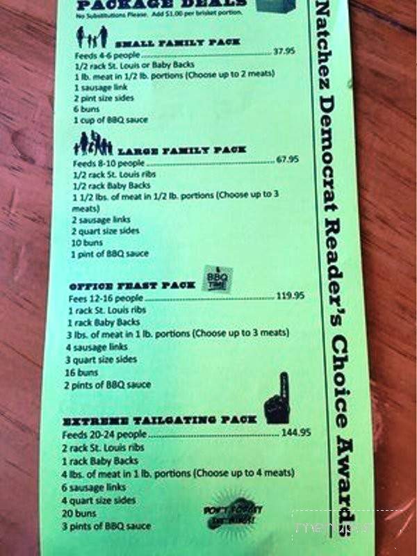 Butt Hut - Vidalia, LA menu_pic