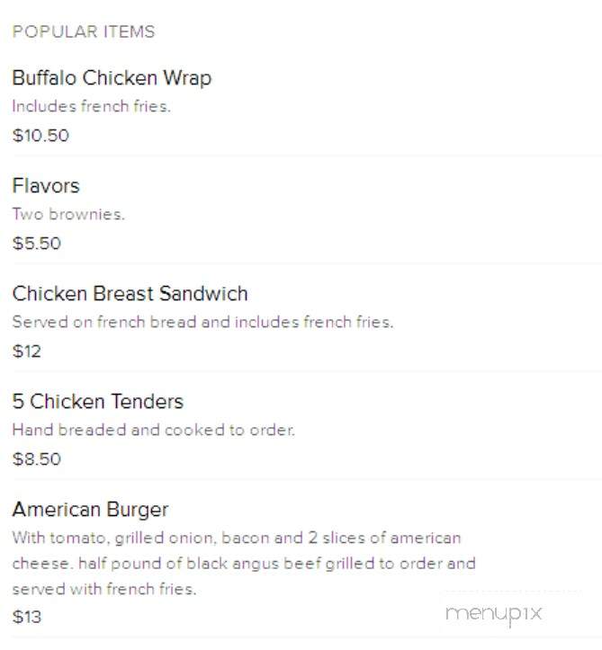 C. W. Napkin Offer - Chicago, IL menu_pic