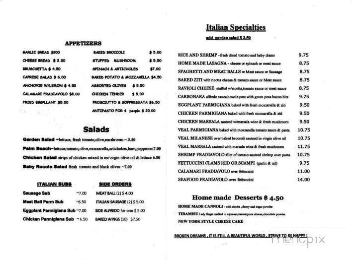 Cafe di Lorenzo - Bradenton, FL menu_pic
