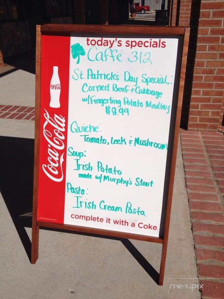 Caffe 312 - Greenwood, SC menu_pic