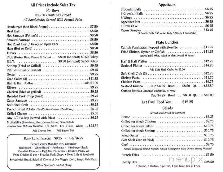 Cajun Cookin - Natchez, MS menu_pic