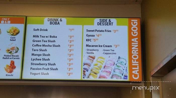 California Gogi Korean Grill - Los Angeles, CA menu_pic
