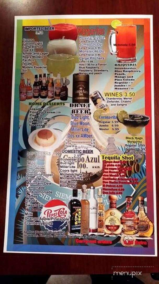 Cancun Mexican Cuisine - Warrensburg, MO menu_pic