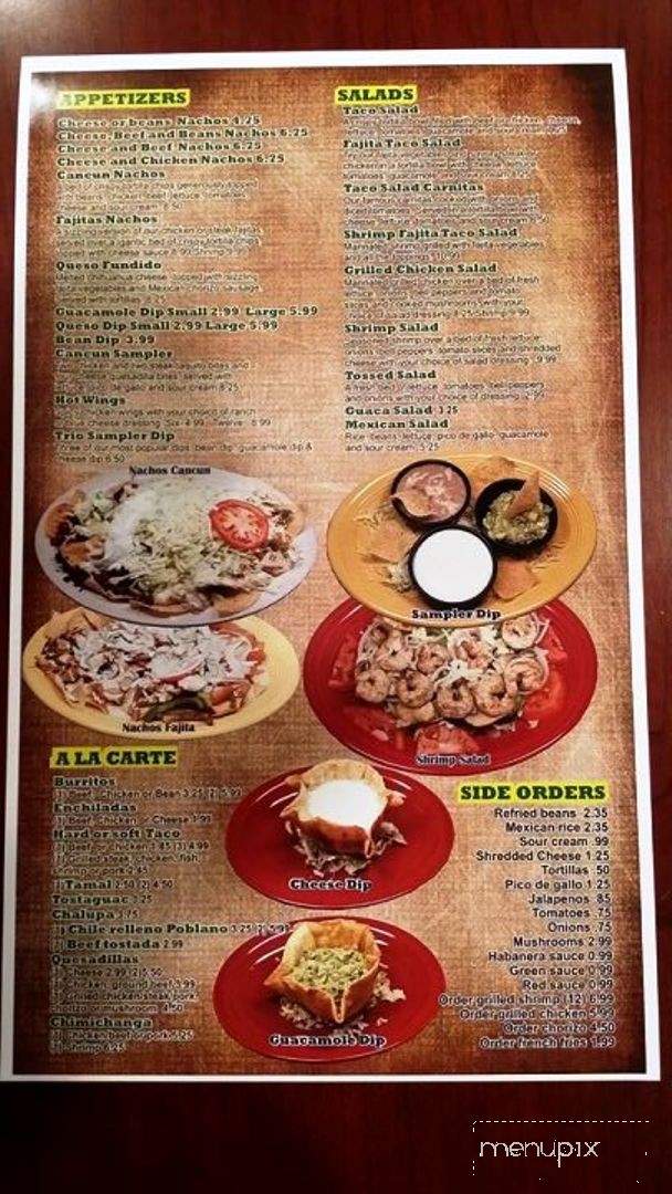 Cancun Mexican Cuisine - Warrensburg, MO menu_pic