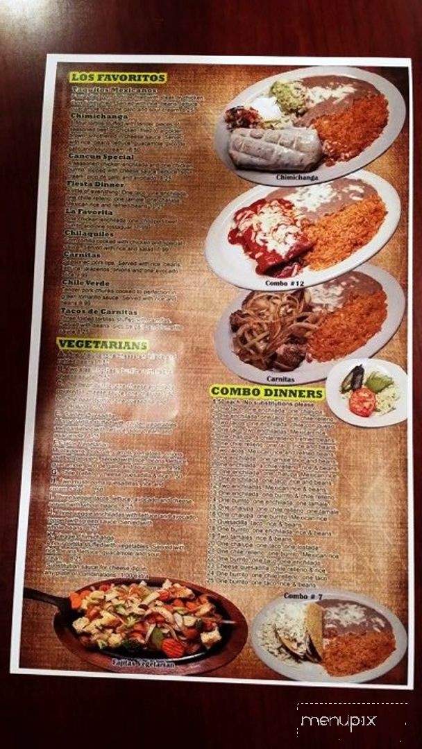 Cancun Mexican Cuisine - Warrensburg, MO menu_pic
