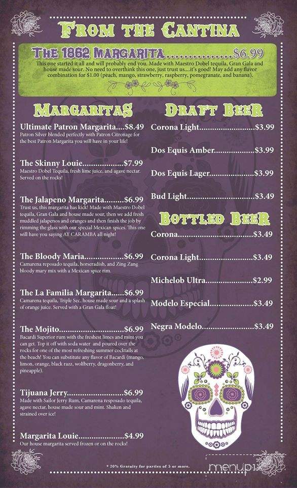 Cantina Louie - St Augustine, FL menu_pic