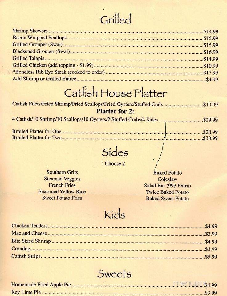 Carter's Catfish House - Adel, GA menu_pic