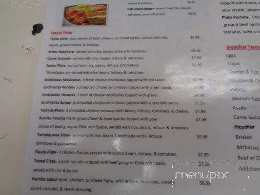 Casa Pachita - College Station, TX menu_pic