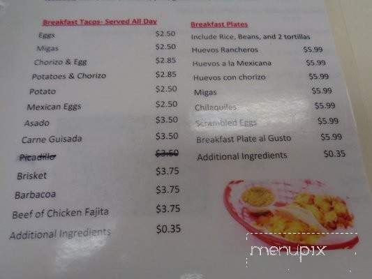 Casa Pachita - College Station, TX menu_pic