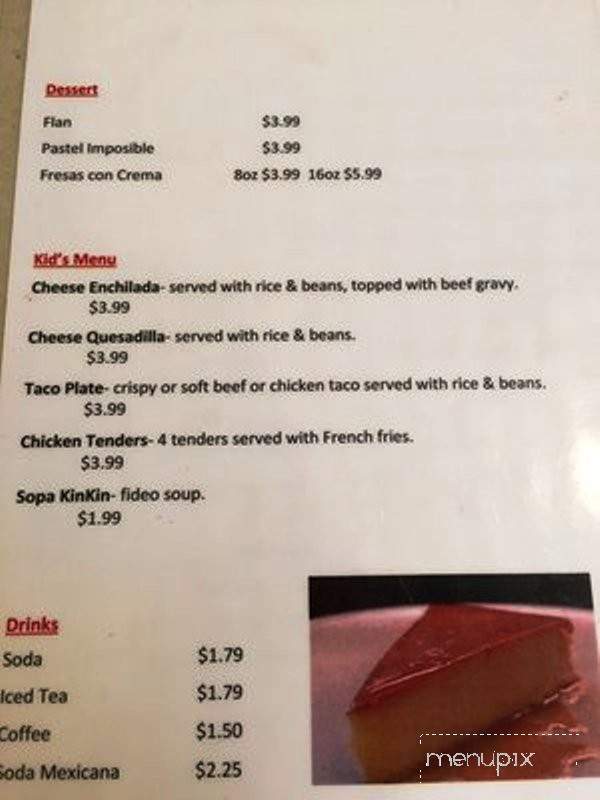 Casa Pachita - College Station, TX menu_pic