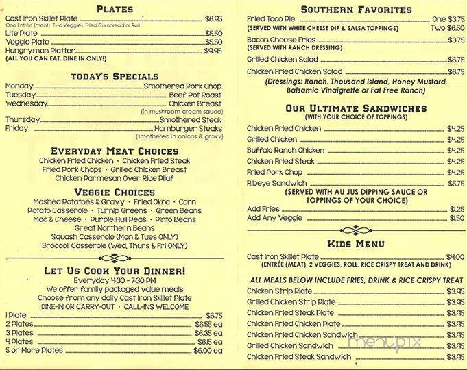 Cast Iron Skillet - Conway, AR menu_pic