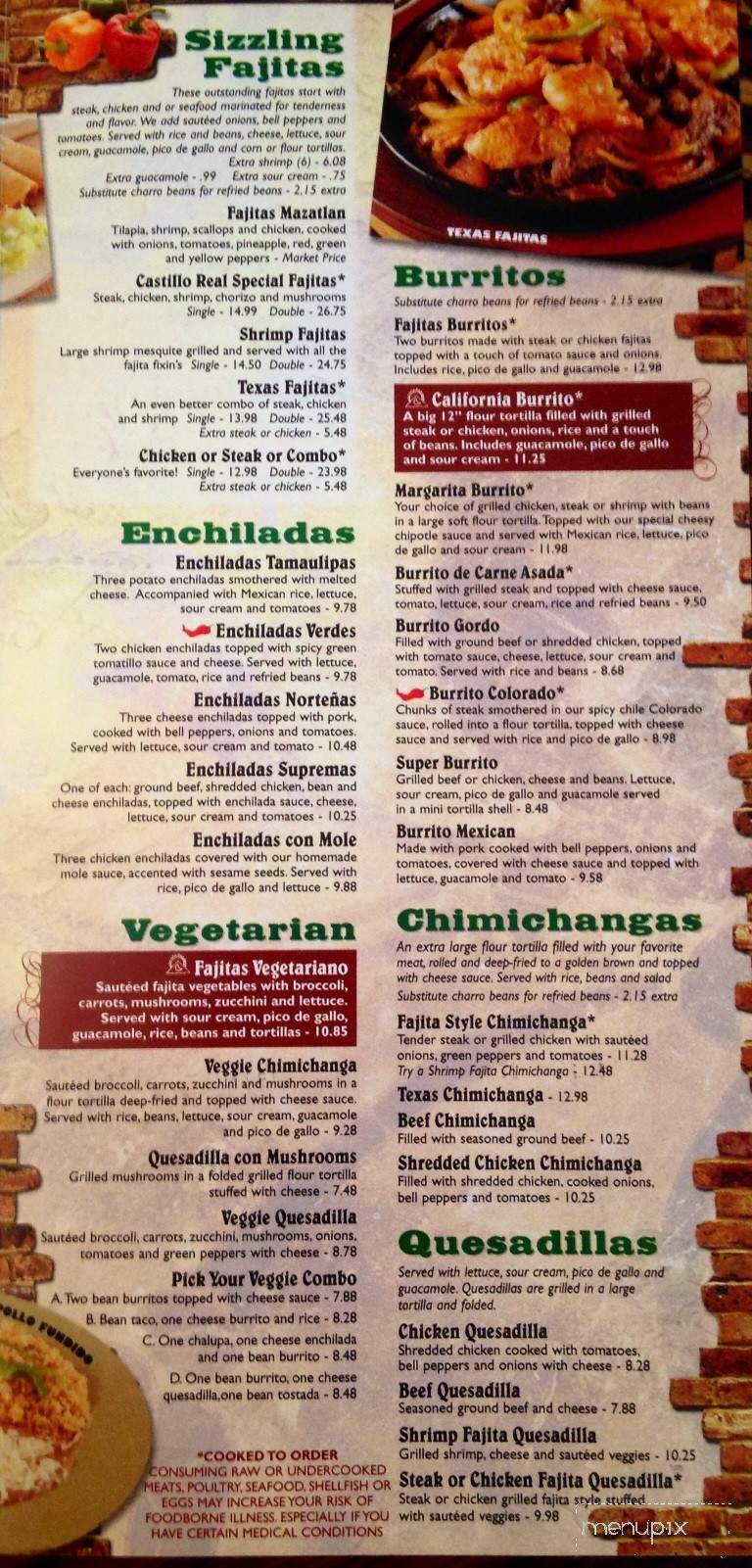 Castillo Real - Mcdonough, GA menu_pic