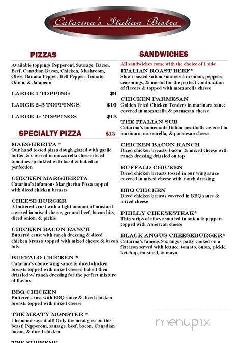 Catarina's Italian Bistro - Medina, TN menu_pic