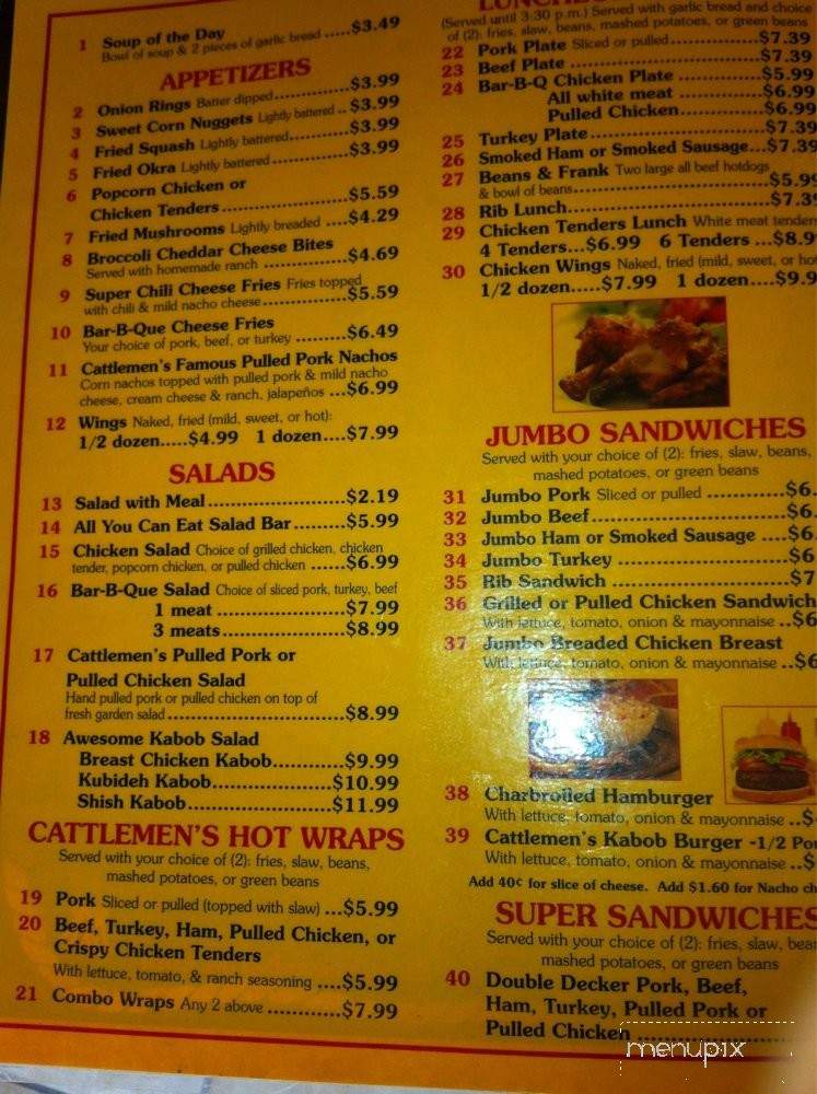 Cattleman's BBQ East - Jacksonville, FL menu_pic