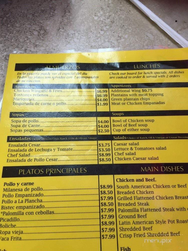 Cedenos Cuban Cafe - Pompano Beach, FL menu_pic